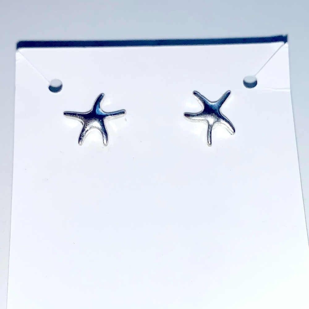 Sterling silver starfish earrings